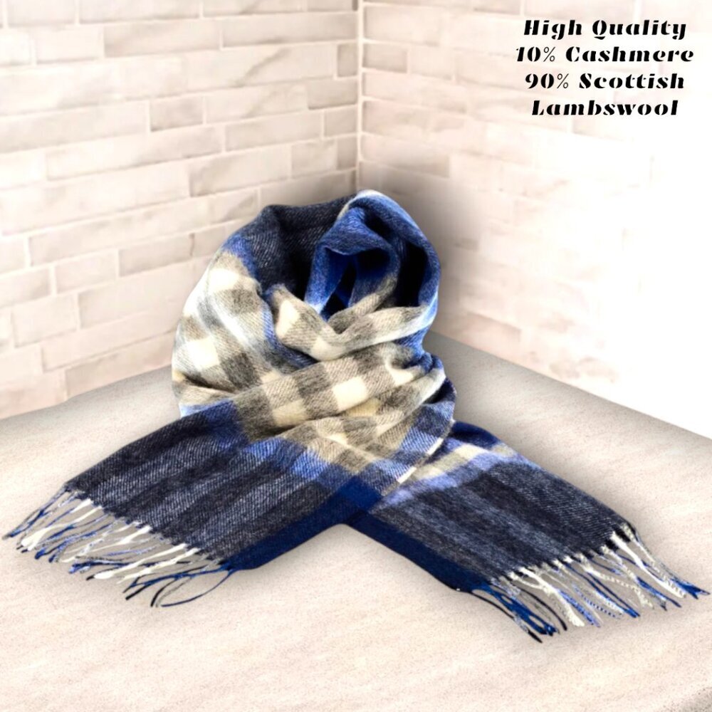 CASHMERE‎ & LAMBSWOOL SCARF GUARANTEED HIGH QUALITY SCOTTISH IMPORT NWT